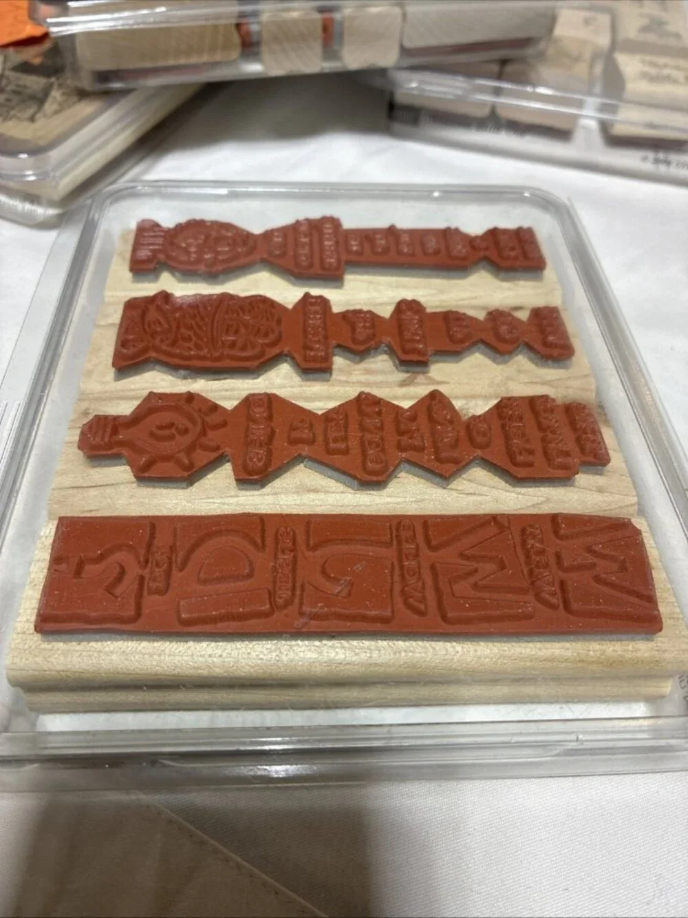 New Factory Sealed “ Stampin’ Up! Little Inspiration Religious Wood Stamp Set- 4